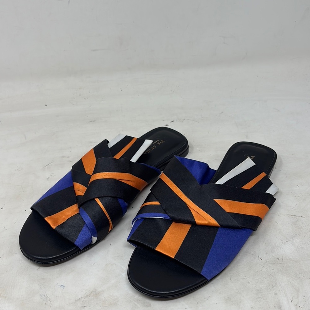 Women’s via spits Black and Orange Slide Sandals